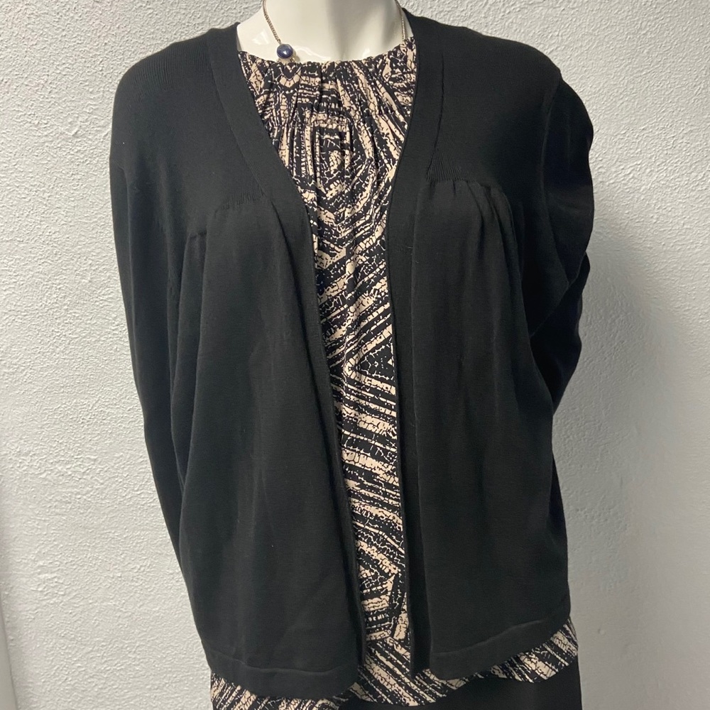 Spense Knit Cardigan Open Front Black Shrug 3X
